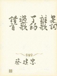 错过了谁是哪一首歌的歌词