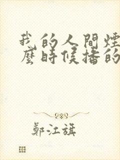 我的人间烟火什么时候播的