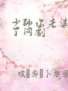 少帅你老婆又跑了网剧
