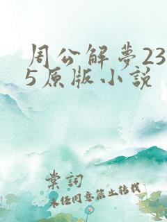 周公解梦2345原版小说