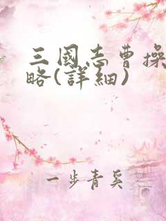 三国志曹操传攻略(详细)