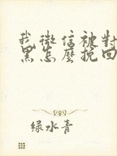 我微信被对方拉黑怎么挽回