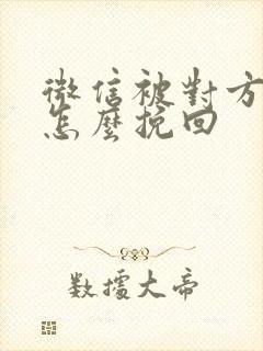 微信被对方删了怎么挽回