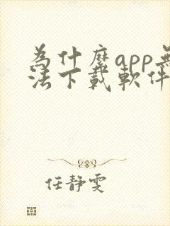 为什么app无法下载软件