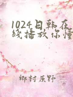 1024日韩在线播放你懂的