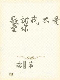 歌词我不爱你谁爱你