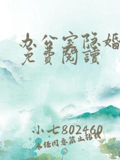 办公室隐婚轻黯免费阅读