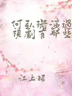 何弘珊演过的电视剧有哪些