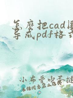 怎么把cad图导成pdf格式
