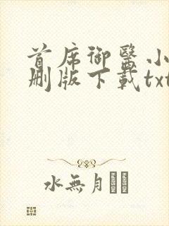 首席御医小说未删版下载txt