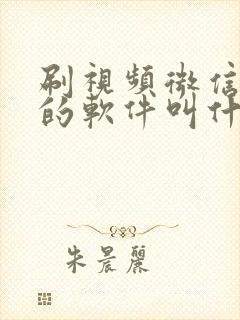 刷视频微信赚钱的软件叫什么