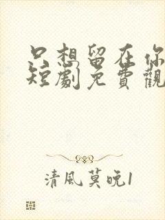 只想留在你身边短剧免费观看全集