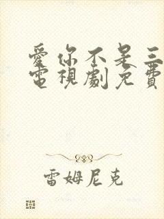 爱你不是三两天电视剧免费观看