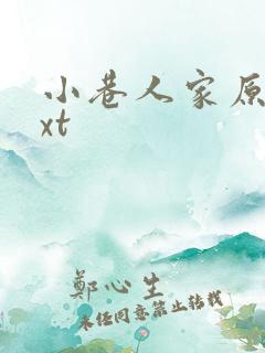 小巷人家原著txt