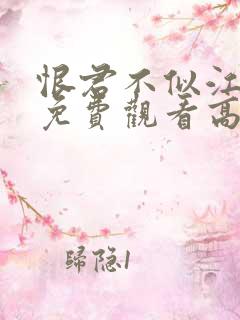 恨君不似江楼月免费观看高清