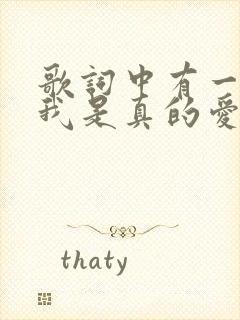 歌词中有一句 我是真的爱你