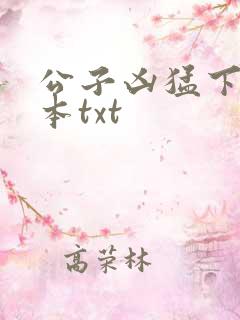 公子凶猛下载全本txt
