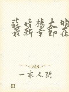 苏晴杨大明小说最新章节在线阅读