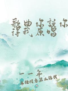 歌曲你说你会记得我原唱