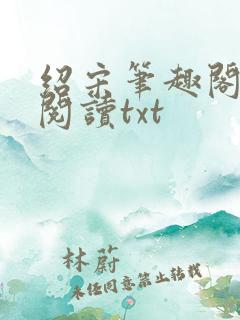 绍宋笔趣阁免费阅读txt