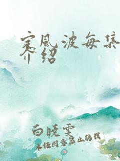 定风波每集剧情介绍