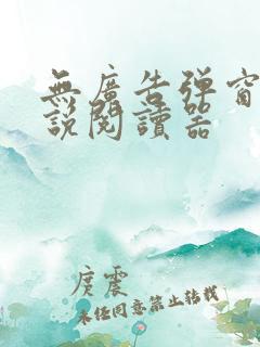 无广告弹窗的小说阅读器