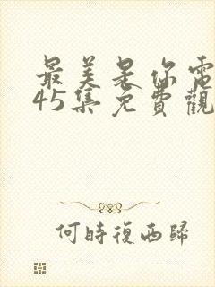 最美是你电视剧45集免费观看