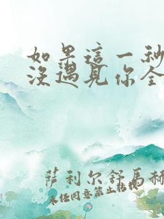 如果这一秒,我没遇见你全本下载