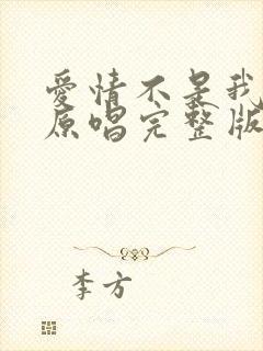 爱情不是我想象原唱完整版