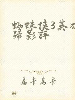 蜘蛛侠3英雄无归影评