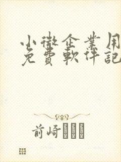 小微企业用什么免费软件记账好