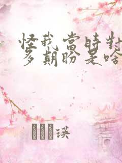 怪我当时对爱太多期盼是啥歌