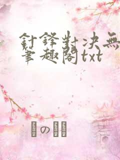 针锋对决无删节笔趣阁txt
