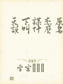 天下谋杰原著小说叫什么名字
