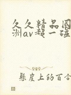 久久精品国产亚洲av超一碰