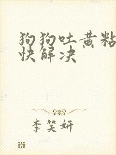 狗狗吐黄粘液最快解决