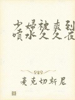 少妇被爽到高潮喷水久久夜