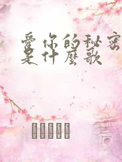 爱你的秘密歌词是什么歌