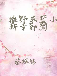 撒野巫哲小说最新章节阅