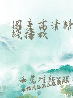 国产高清精品在线播放