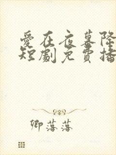 爱在夜幕降临时短剧免费播放