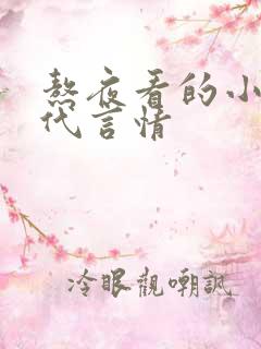 熬夜看的小说现代言情