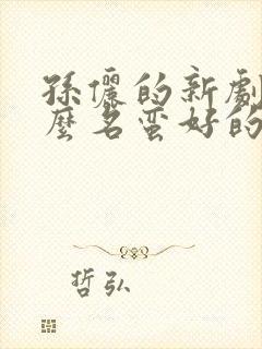 孙俪的新剧叫什么名蛮好的人生