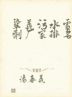 巩义污水处理药剂厂家排名