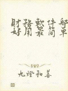 财务软件哪个最好用最简单最便宜