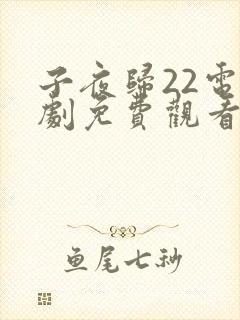 子夜归22电视剧免费观看全集高清