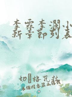 李霖李澜小说最新章节列表官场奇才