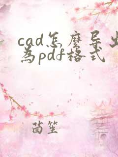 cad怎么导出为pdf格式