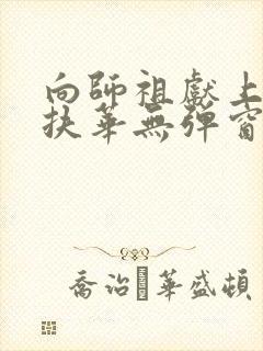 向师祖献上咸鱼扶华无弹窗