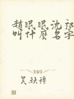 赵眠眠沈祁小说叫什么名字